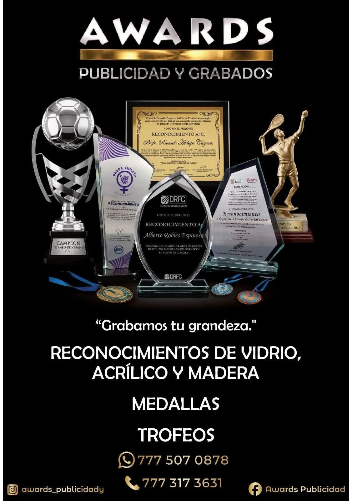 Reconocimientos, trofeos y medallas de Awards Publicidad